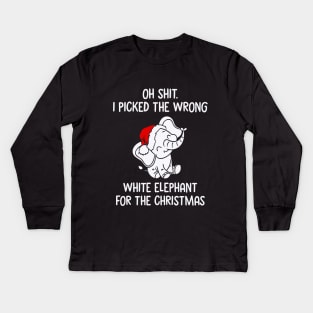 Oh Shit I Picked The Wrong White Elephant For The Christmas Kids Long Sleeve T-Shirt